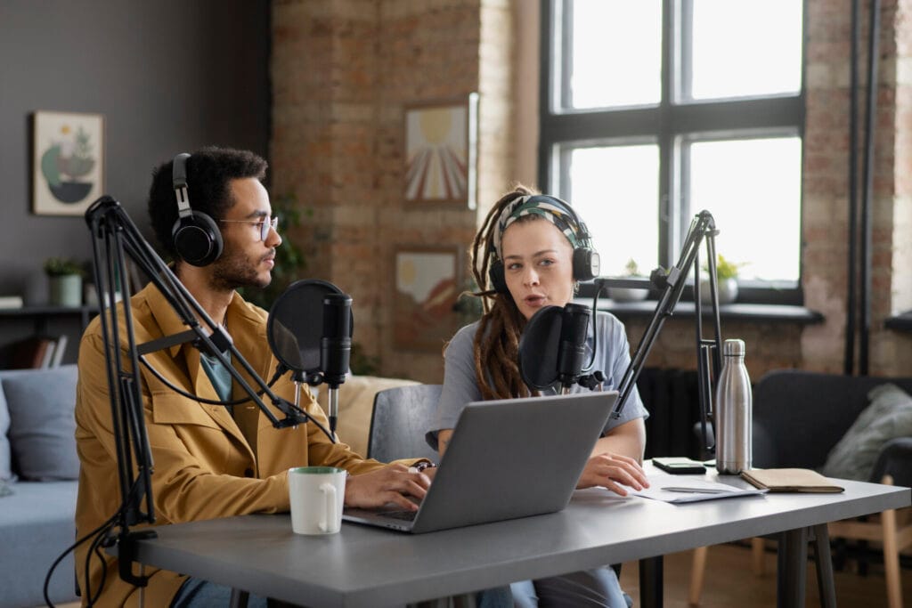 young-people-recording-podcast-medium-shot